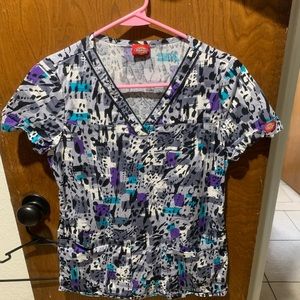 Dickies leopard print scrub top